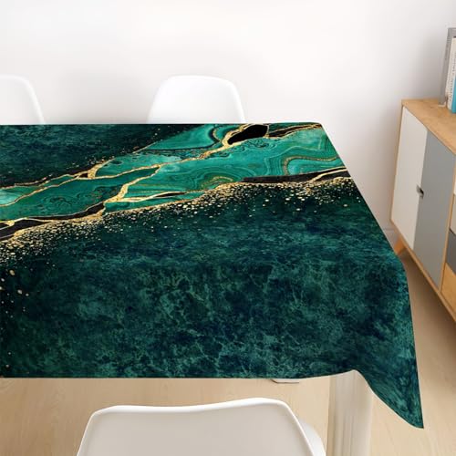 Nappe anti tache texture marbre vert 120x160cm rectangulaire 3D lavable - 5