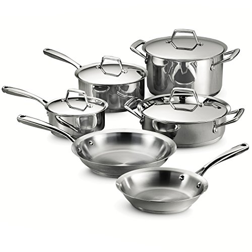 Tramontina Cookware Set Stainless Steel Tri-Ply Base 10-Piece, 80101/202DS