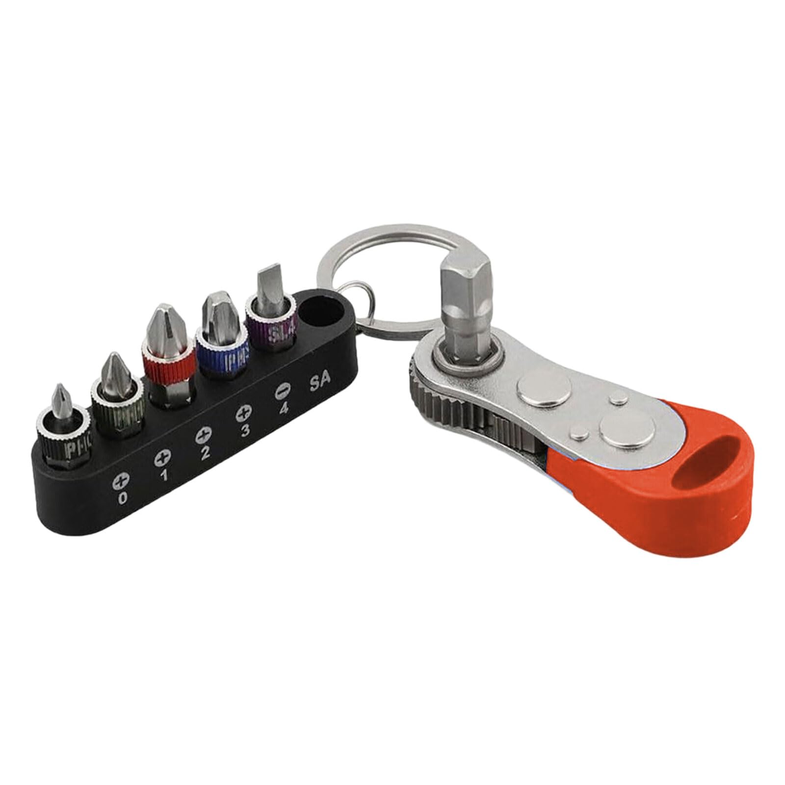 Ekoama Compact Ratcheting Screwdriver With Ergonomic Handle Bit Durability Steel Construction For Tight Space And Precise Tasks