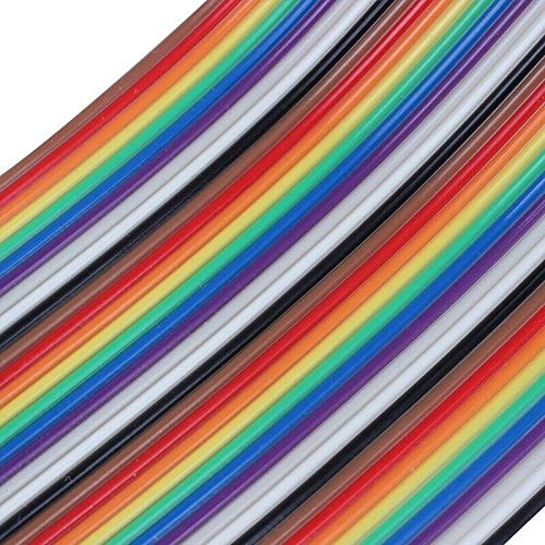 ELECTROPRIME 10ft 40 Way 40-Pin Rainbow Color IDC Flat Ribbon Cable 1.27mm Pitch R7X9