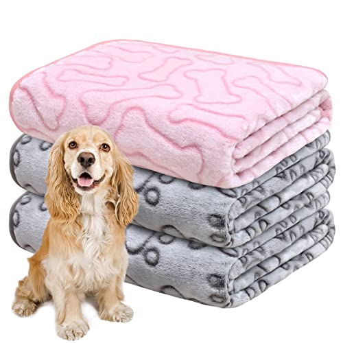 Gorgelly 1 Pack 3 Hundedecke, Weiche Haustierdecke Waschbar, Kuscheldecke Flauschig für Kleine Mittlere Hunde Katzen, Sofaschoner für Hunde, Hundedecke für Unterwegs, 110×80 cm