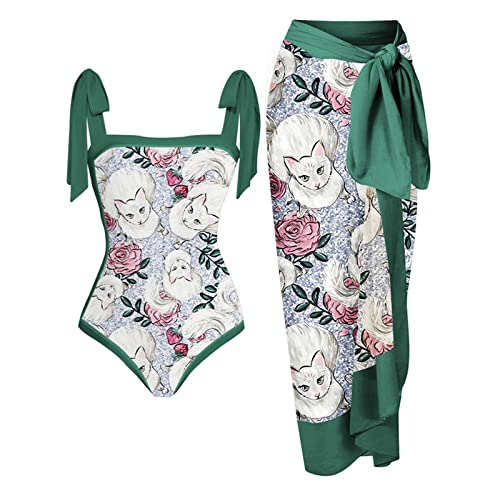Tankini bleu marine et blanc à volant et maillot de bain taille haute pour femme