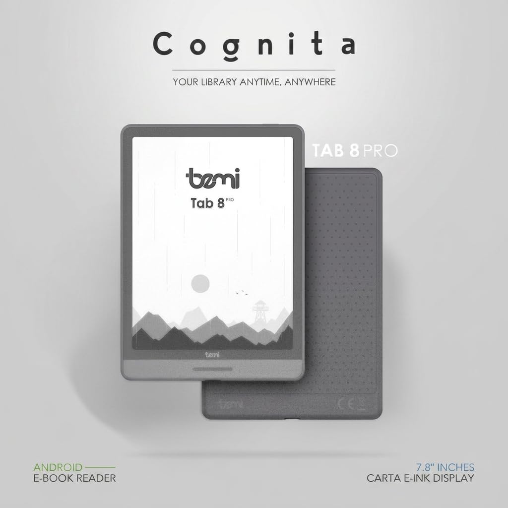 Bemi Cognita Tab 8 Pro Czytnik Ebooków 7,8" E Ink Carta 300 PPI, Android 11, Legimi, Empik Go, 32 GB, Wi-Fi 5, Bluetooth, Szary