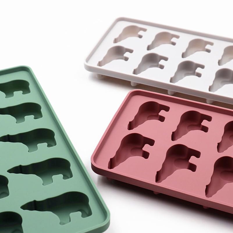Molde para cubitos de hielo de silicona oso polar con tapa miniatura 6