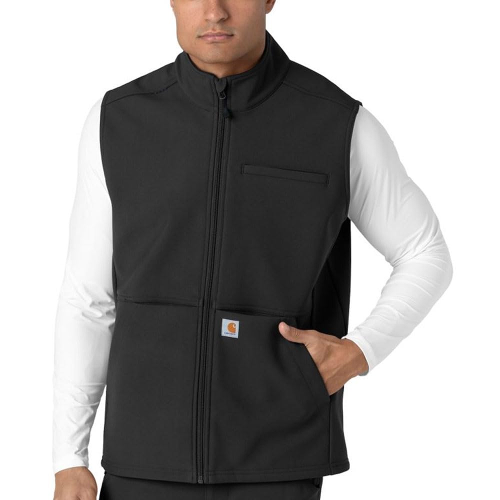 Carhartt Scrubs C82023 Rugged Flex® Modern Fit Bonded Fleece Vest - Small Regular - Black
