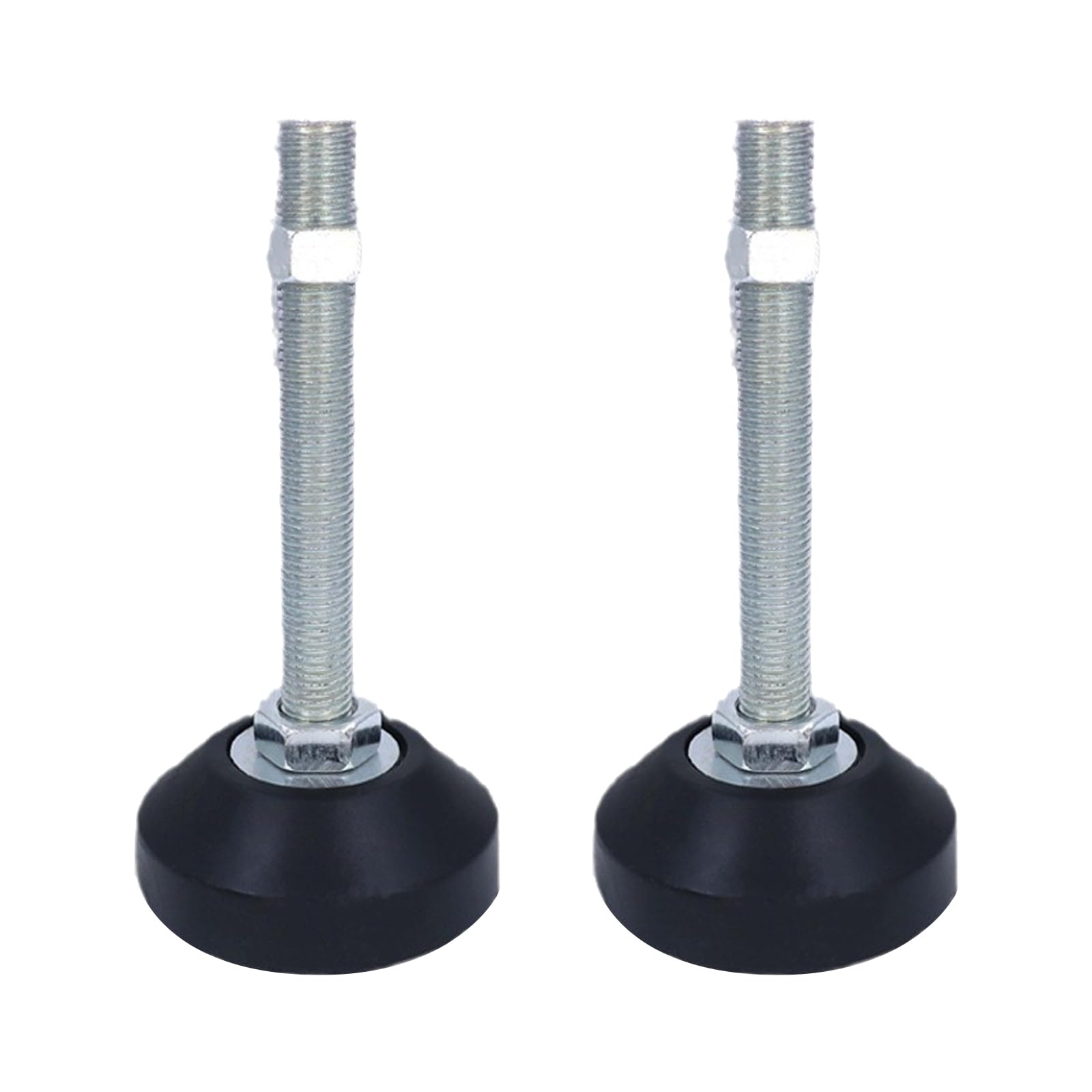 Rubber Base Levelers, 2 Pcs M8 Adjustable Furniture Legs, Threaded Metal Leveling Feet, Easily Adjustable Furniture Levelers