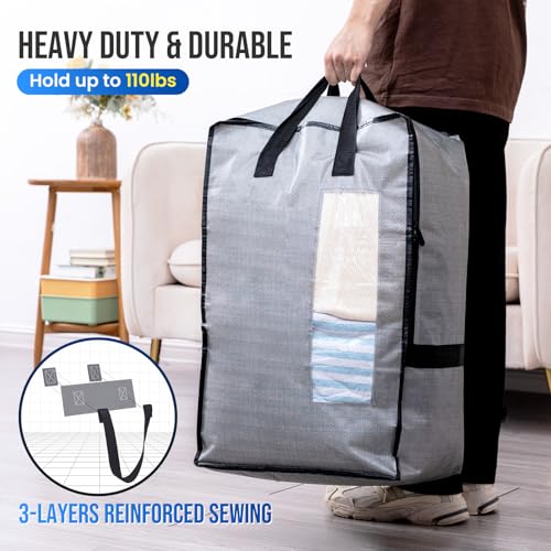 Image of TAILI 4 Pack Gray Moving Bags W /Adjustable Backpack Straps,Moving Supplies