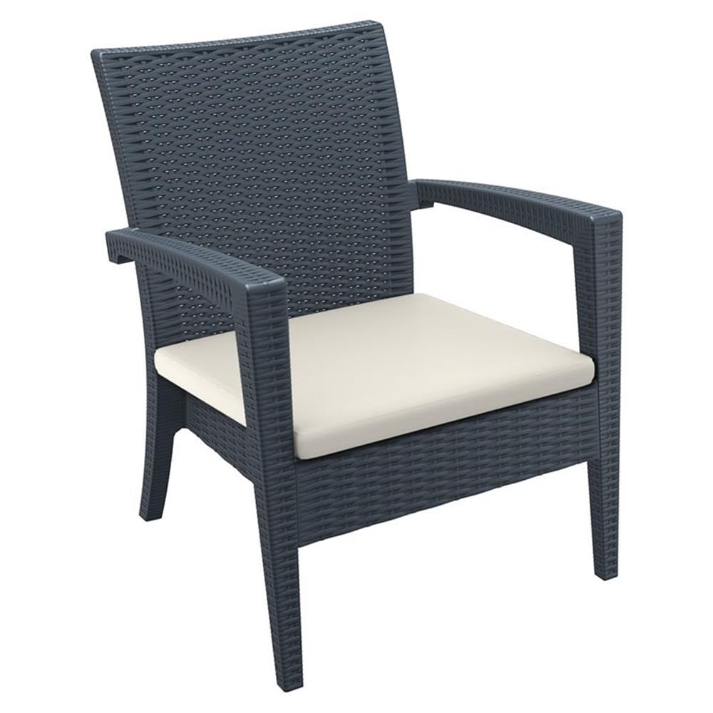 Compamia Miami Outdoor Club Chair in Dark Gray (Set of 2)