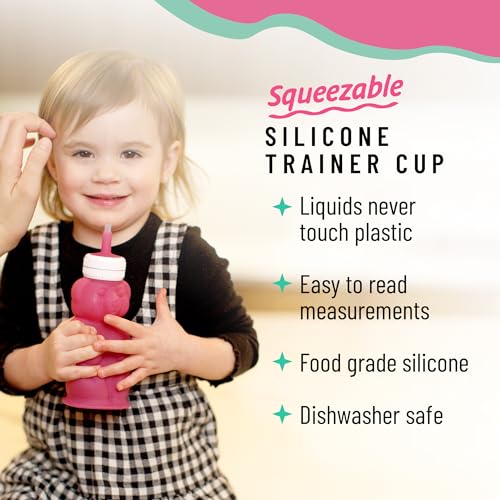 Legendairy Milk Honey Bear Straw Cup Silicone for Babies (Green), 8 oz. Dishwasher Safe Baby Straw Cup, Food Grade Silicone, Honeybear Sippy Cup for Ages 4+ Months, Trainer Straw Cup for Toddlers 1-3 - Thumbnail 3