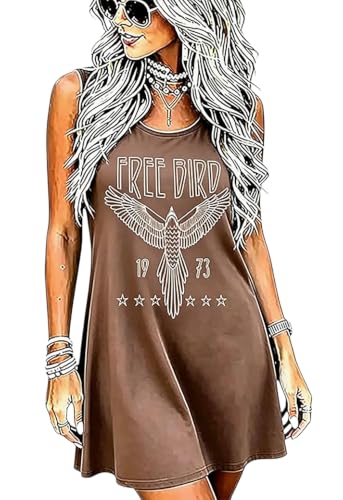Image of LLHXRUI Sundresses for Women Sleeveless Boho Summer Dress Elegant Vacation Tank Dresses Casual Tunic Short Sun Dress