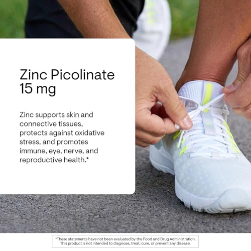 THORNE - Zinc Picolinate 15mg - Highly Absorbable Zinc Supplement - Supports Wellness, Immune System, Eye, Skin, and Reproductive Health* - Gluten-Free, Soy-Free, Dairy-Free - 60 Capsules
