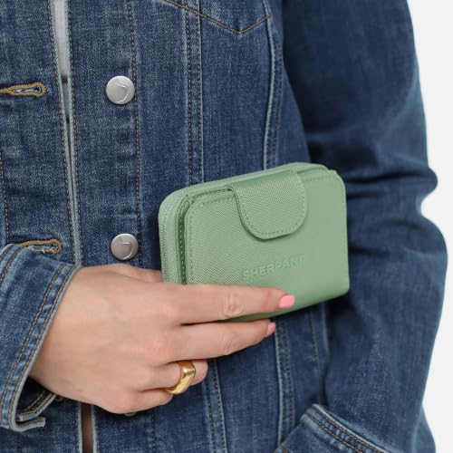 Image of Sherpani Barcelona, Nylon Bifold Zipper Pocket Wallet for Women, Travel Bag, RFID Protection