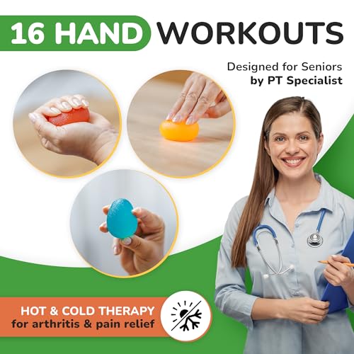 image for Healthy Seniors Squeeze Balls for Hand Therapy - Set of 4-Hand Exercis