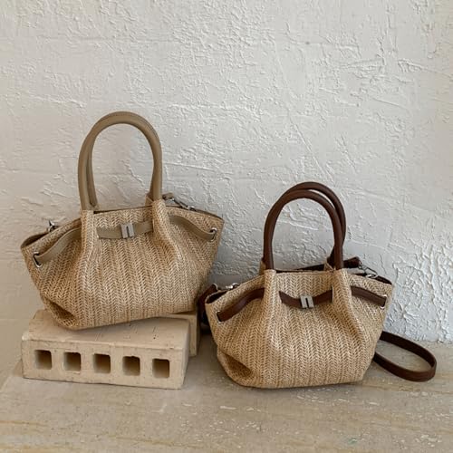 Bolso tote de paja para mujer verano miniatura 7
