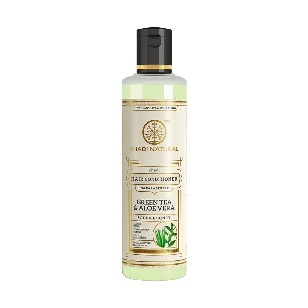 Khadi Natural Green Tea Aloe Vera Hair Conditioner | Nourishing & Frizz Control | Smoothens Hair, Adds Volume | No Parabens | For all hair types | 210 ml-picture-22