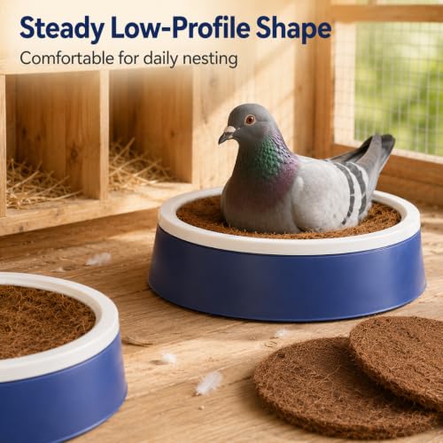 Image of Toddmomy 2 Sets Pigeon Nest Egg Pad with Plastic Nest Pans Bird Accessory Kit for Doves Reusable Breathable Coir Mats 9.52 X 9.52 X 2.36 in for Cage Supplies