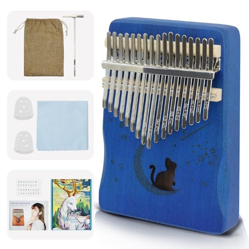 Image of 17 Key Kalimba Thumb Piano, Mbira Instrument,Musical Gift for Kids & Adults