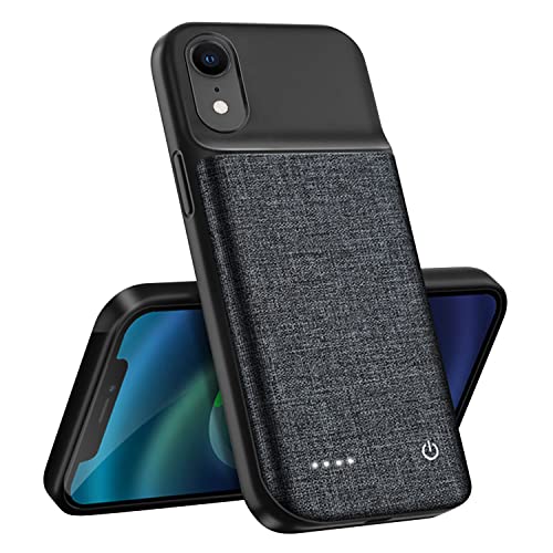 KERTER Battery Case for iPhone XR, 6000mAh Rechargeable Portable Battery Charging Case, [6.1inch] Ultra Slim External Backup Power Bank Case-White