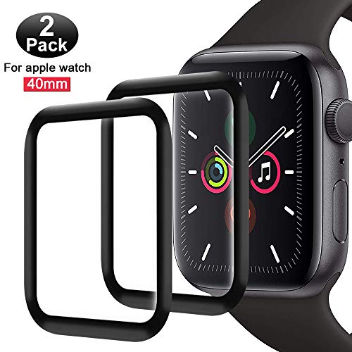 FANIER Protector Pantalla para Apple Watch 40mm Serie 5/4 Cristal Templado [Alta sensibilidad] para Suave Protector para Apple Watch Series 4 / Series 5 40mm [2 Piezas]