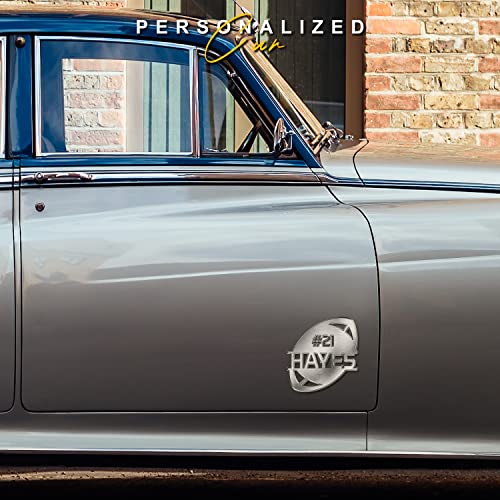 Personalized Football Emblem Name Letter - Sport Initial Custom Name Car Metal Logo - Customize Car Emblems Football Gift For Boy Men Husband Boyfriend, Gift For Cars, Trucks, Motobikes (Sport Style) #TOP4