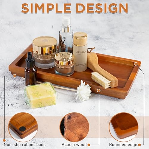Demigo DEMIVTR Bathroom Vanity Tray 11.8 X 5.9 Inches Of Natural Acacia Wood thumb #2