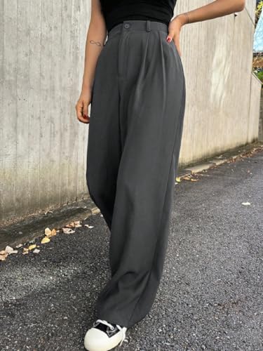 Image of OOMPH! Women's High-Waisted Pant | Wide Leg Trousers | Korean Style Stretchable Trouser