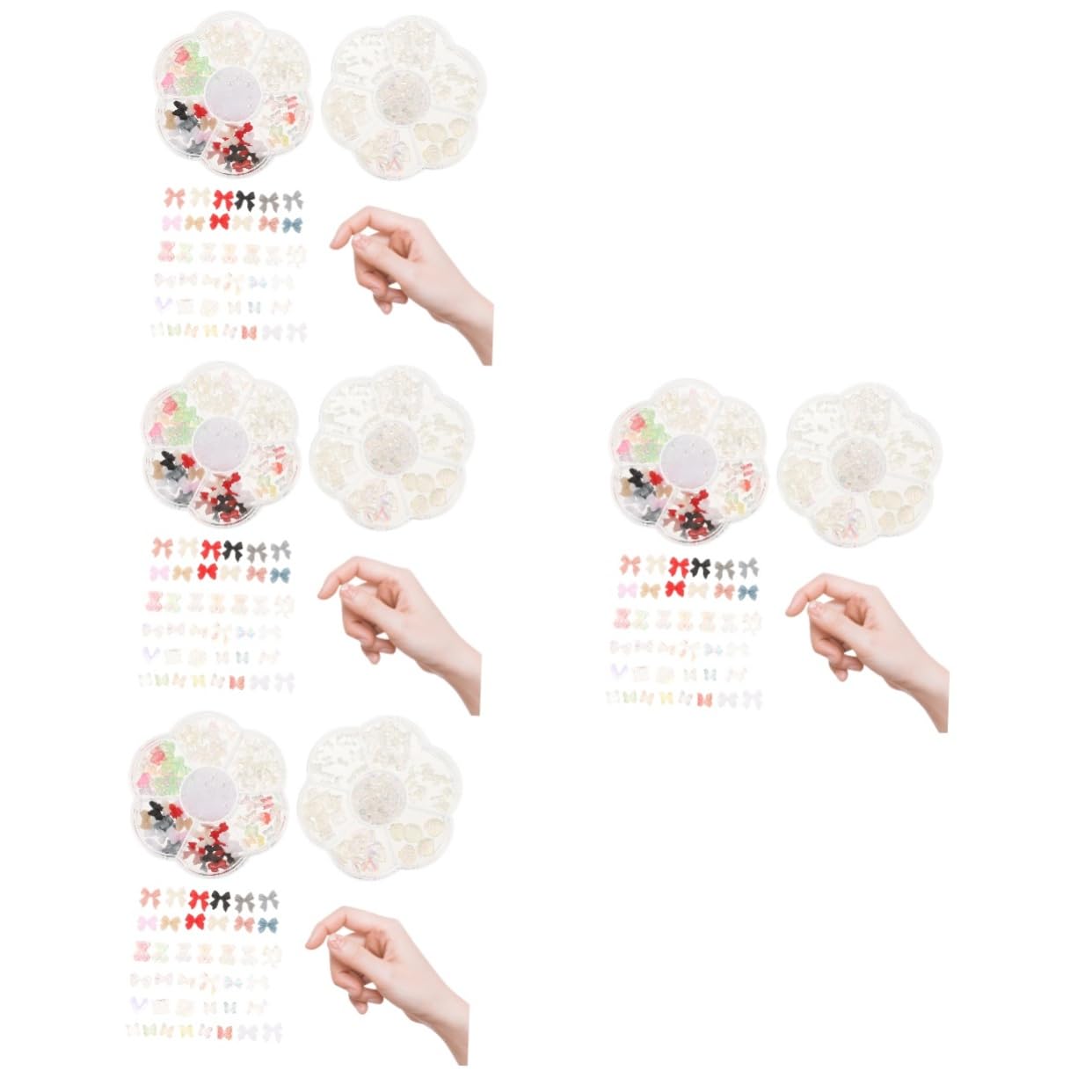Healeved Charms De Manucure Forme De Nœud Et Décorations Pour Avec Perles De Boîtes De Charms Remplaçables Pour Nail Art