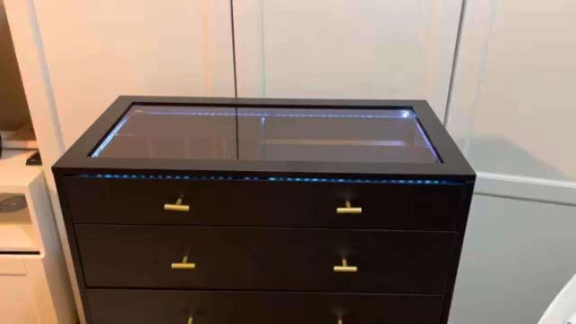 black glass top dresser Amazon.com: ZORPLIX Black Dresser for Bedroom, 9 Drawer Dresser with Glass Top and LED Lights, Modern Chest of Drawers, LED Dressers for Closet, Dressers Organizer for Bedroom, Closet : Home & Kitchen