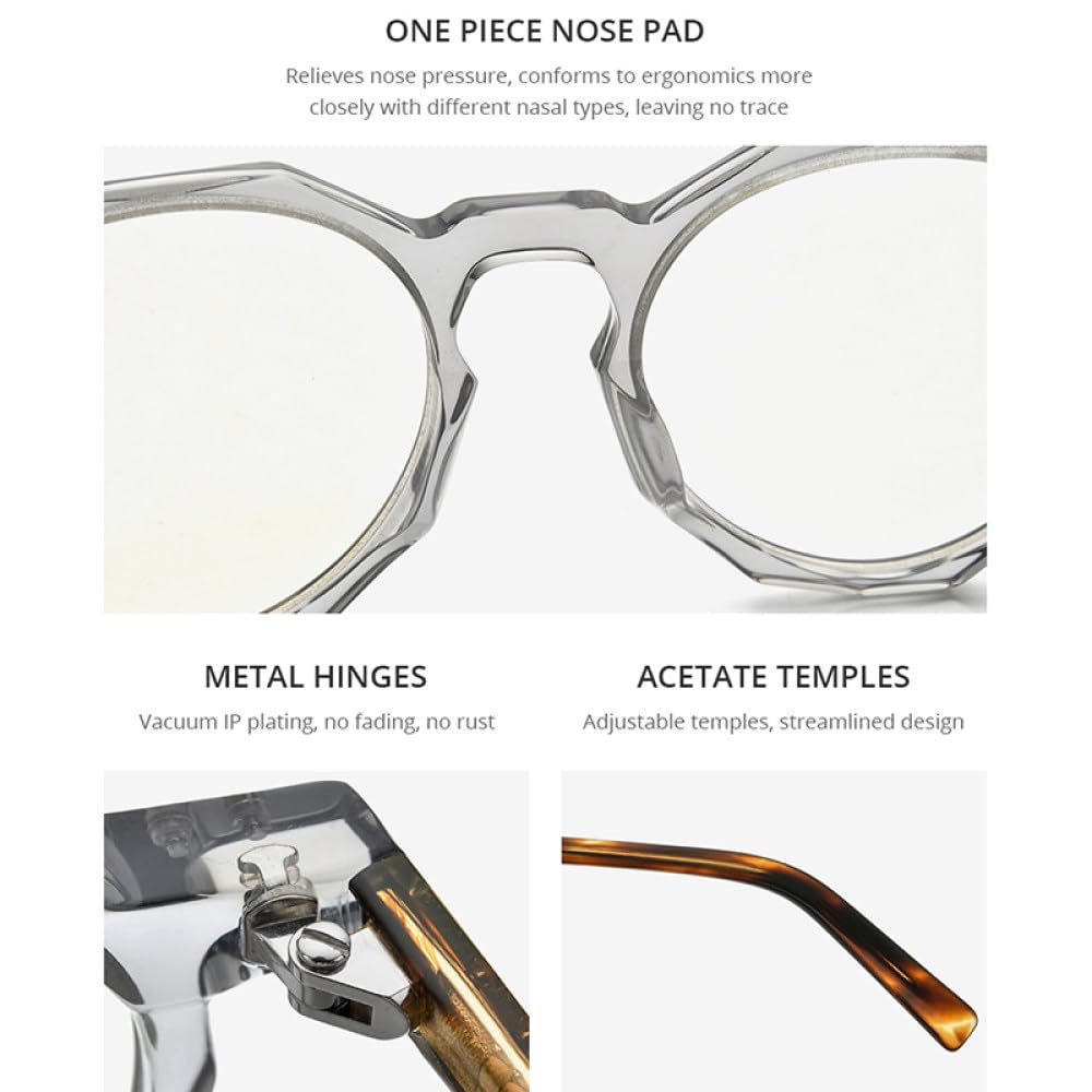 MUTYNE Montura de gafas de acetato para hombre, anteojos polígonos Retro Vintage, gafas para mujer