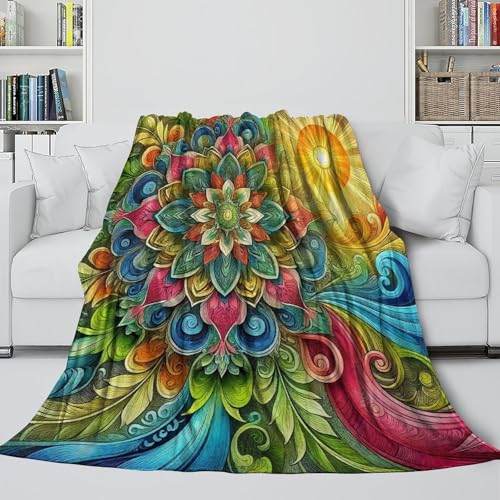 Couverture moelleuse mandala fleur 3D : le cadeau idéal pour réchauffer vos proches