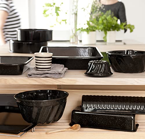 Foto von Riess 454290 Bratrohrpfanne, Edelstahl, schwarz, 32.8 x 41,6 x 7 cm