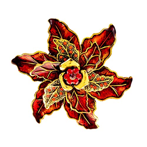 Broche strass rouge vintage : l'élégance rétro aux détails multicouches
