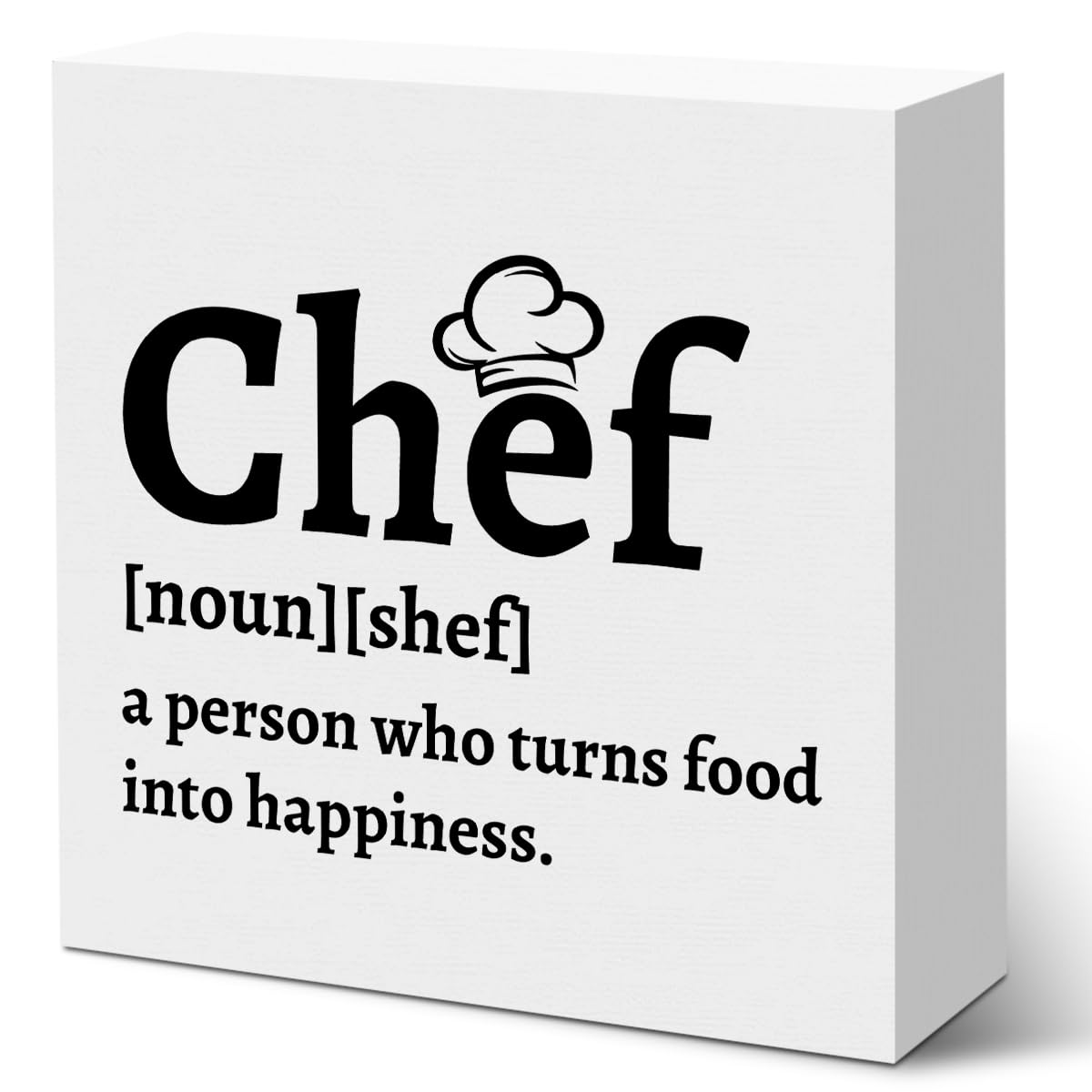 Chef Gift for Men Women Chef Definition Quotes Wooden Box Sign Desk Decorative Wooden Sign Home Kitchen Decor for Desk Table Shelf 5 x 5 Inches