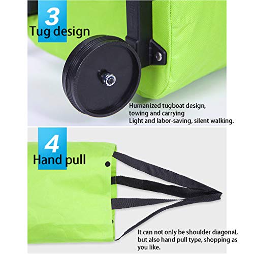 MELAG Einkaufstrolley Einkaufswagen Shopping Trolley Faltbox 2Pack Tugboat Bag Folding Supermarkt Lebensmittelwagen… – Bild 5