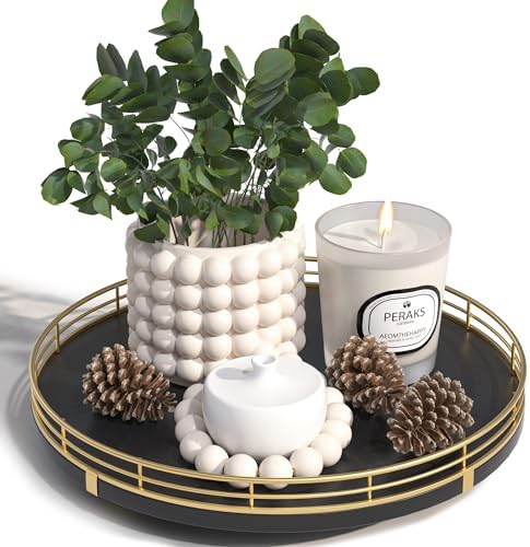 10" Oak Wood Decorative Tray for Home Decor, ...