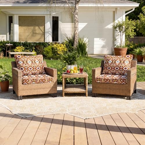 Image of Art Leon Waterproof Outdoor Seat Cushion 24 inchx 24 inch 30D High Density Foam Patio Chair Cushions with Non-Slip Backing Patio Cushions for Patio Furniture Porch Swing Garden Bench Camping Stadium