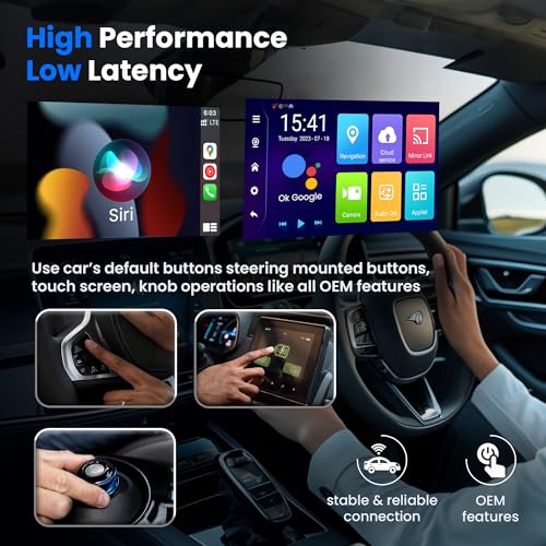 Image of Autofy K1F Wireless Apple CarPlay Android Auto Adapter - Fast Connect & Auto Reconnect - High Performance Device for All Cars & iOS Android Mobile Phones - Easy Setup for iOS Android Bluetooth 5.3