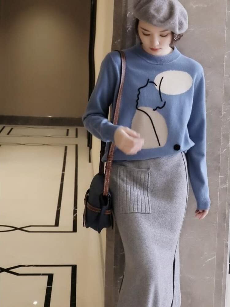 Sweter damski sweter damski sweter dzianinowy odzież zimowa damski sweter modny okrągły dekolt sweter gruby sweter z długim rękawem top nowy na Boże Narodzenie sweter
