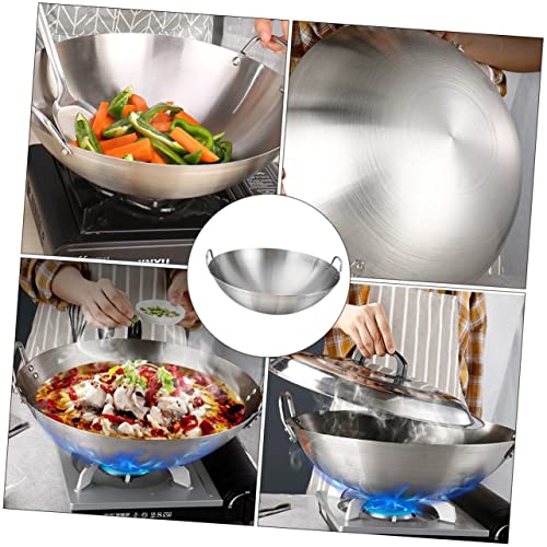 Wok de acero inoxidable práctico con mango ergonómico miniatura 6