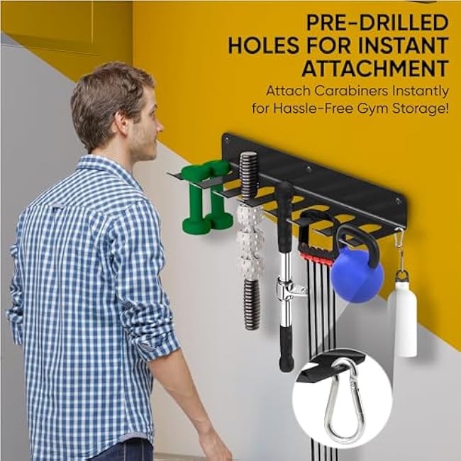 2-in-1 Gym Storage Rack + Jump Rope, Baseball bat wall mount, Gym organization for home gym, Bat holder wall mount, Baseball bat holder for wall, Home gym storage rack, Gym equipment storage, Bat holder, Bat holder for dugout fence, Gym organization, Weight rack for home gym.