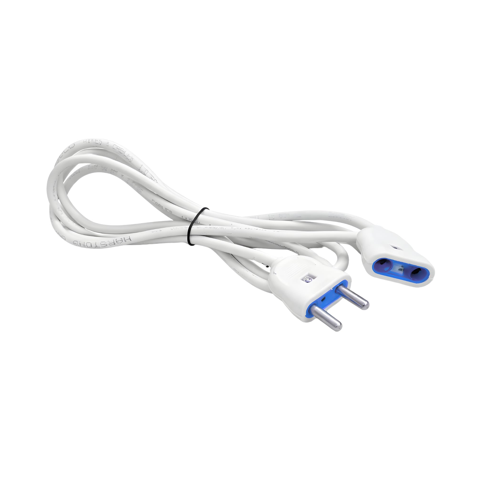2 Pin Male to Female Connector Extension Wire Cord with Plug, Two Pin Single Socket Cable Extender for Home Appliances, White (2 Meter)