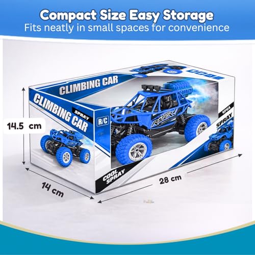 Image of Toy Imagine Remote Control Car for Kids, Rechargeable RC Off Road Buggy with LED Lights & Spray Mist Effect, 40MHz Racing Car Toy for Boys & Girls, Indoor Outdoor Play, Blue