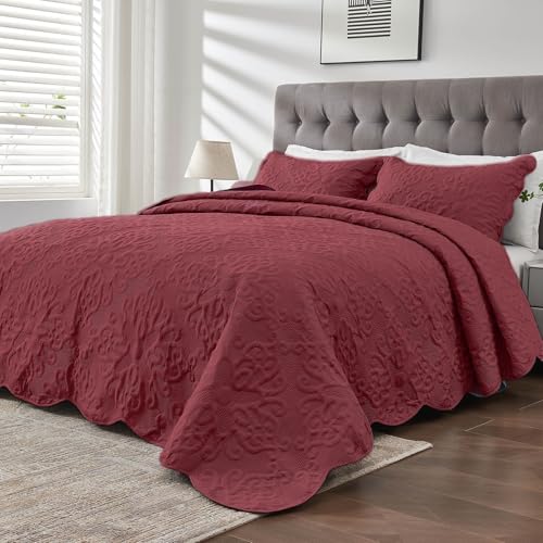 Image of Kingnex Oversized King Bedspreads 128x120 Burgundy