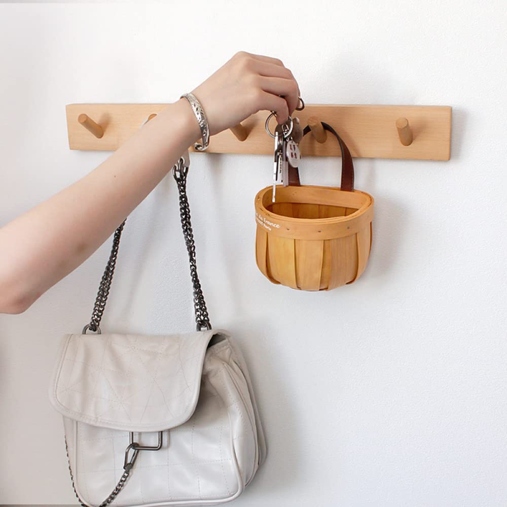 Perchas Modernas de Madera para Entrada para Abrigos y Sombreros | Toallero de Cocina para baño | Adhesivo para Puerta o pared-50cm