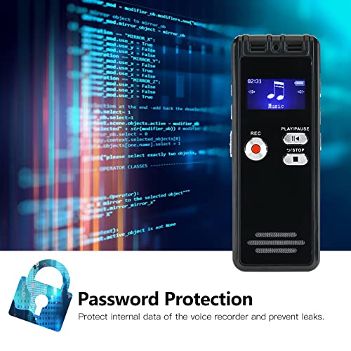 Khaco Enregistreur vocal numérique de 8 Go Enregistreur activé par la voix Lecteur MP3 Réduction du bruit d'enregistrement HD de 1536 Kbps Double microphone avec fonction OTG Capacité de 8 Go Prise en - Image 6