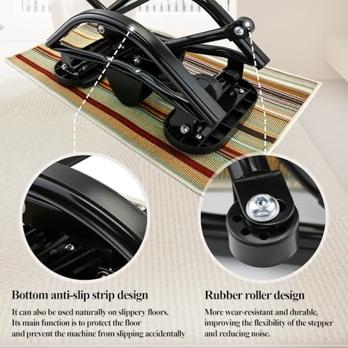 Image of Rock Stepper for Home Workout, Side-to-Side Stepper Machine with Resistance Bands & Digital Display, Low-Impact Lateral Stepper for Full Body Exercise, Compact Quiet Cardio Equipment for Apartment /Gym