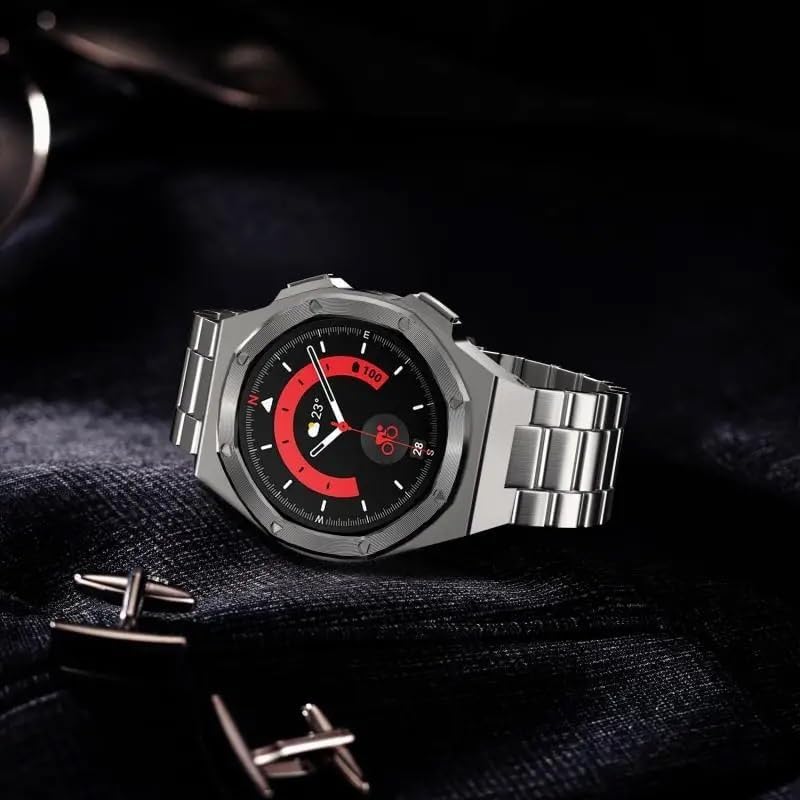 YODI 20MM Magnetic Stainless Steel Chain Watch strap Band Compatible with  Samsung Watch 7/6/5/4, Galaxy Watch 5 Pro 45mm/40mm/44mm/ Galaxy Watch 4 ... [YOLIONJ] Galaxy Watch 5Pro 45mmステンレススチールメタルストラップ用改造キット、Galaxy Wat