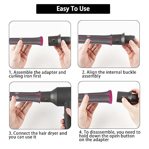 DianSung 30mm Long Hair Curler Attachment for Dyson Airwrap Styler Hair Dryer, Curler Hair Tool Set with Adapter Accessories for Multiple Hair Styles - Image 7