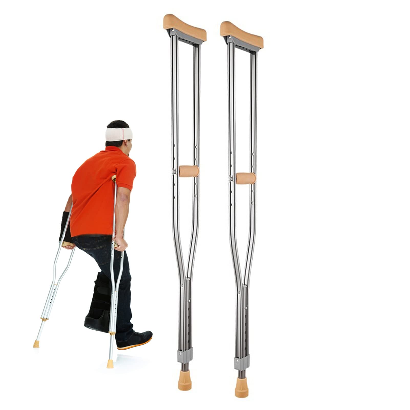 Buy Pair of Adult Crutches, Ergonomic Underarm Crutches, Adjustable
