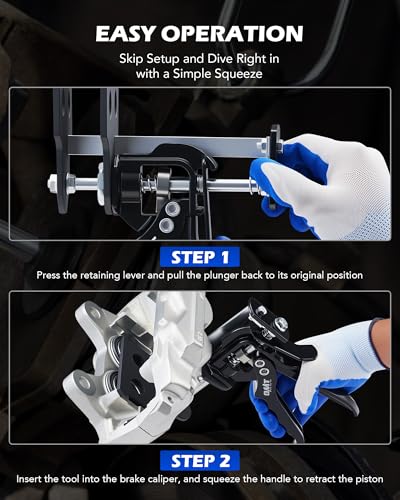 Image of Orion Motor Tech Single Dual Quad Piston Brake Caliper Compressor, Brake Piston Compressor Tool Set for Brake Pad Replacement, Disc Brake Caliper Tool Compatible with Most Cars & Trucks, Black